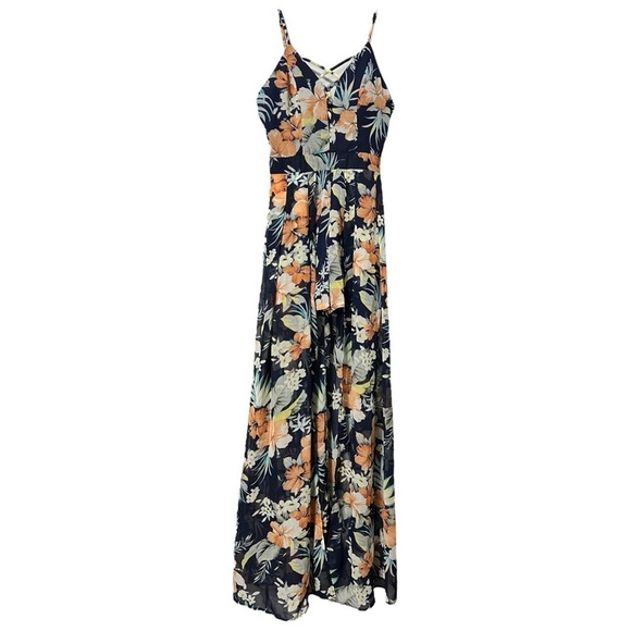 Miss Avenue Dresses & Skirts - Miss Avenue Blue Tropical Romper Dress Size S